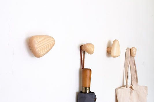 Cosymple Pebble Wood Wall Hooks